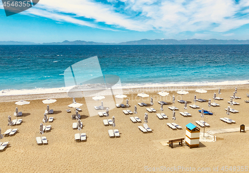 Image of Beautiful view of Aegean sea coastline 