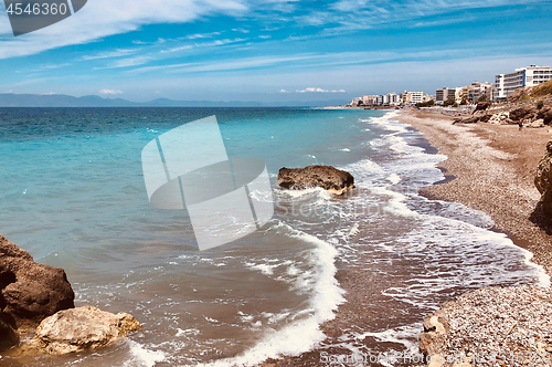 Image of Beautiful view of Aegean sea coastline 