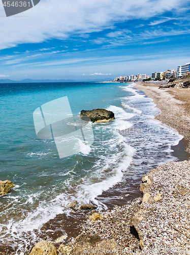 Image of Beautiful view of Aegean sea coastline 