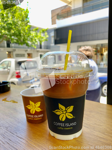 Image of plastic cup of iced coffee 