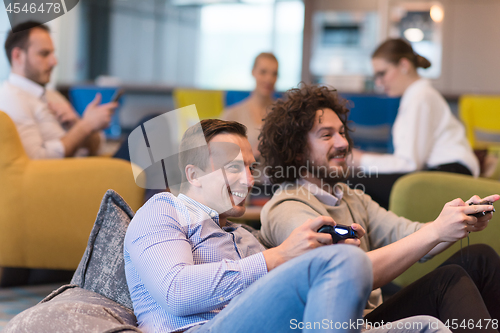 Image of startup Office Workers Playing computer games