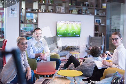 Image of Startup Business Team At A Meeting at modern office building
