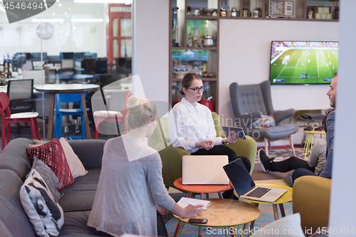 Image of Startup Business Team At A Meeting at modern office building