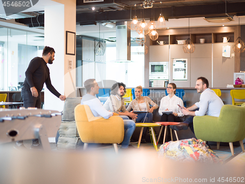 Image of Startup Business Team At A Meeting at modern office building