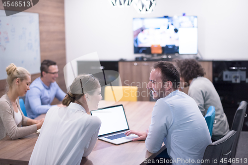 Image of Startup Business Team At A Meeting at modern office building