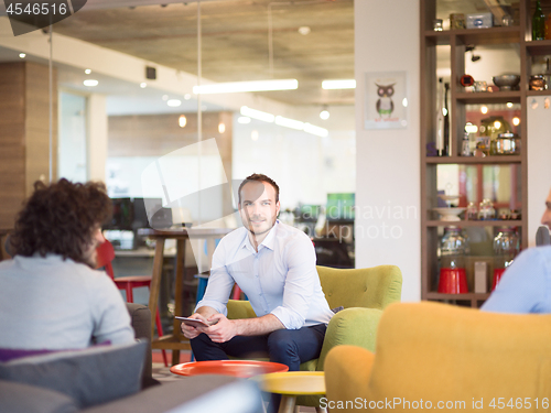 Image of Startup Business Team At A Meeting at modern office building