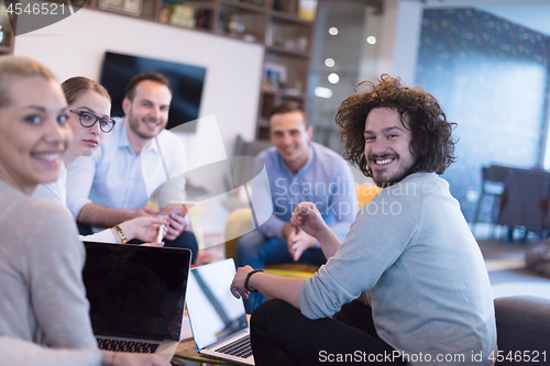 Image of Startup Business Team At A Meeting at modern office building