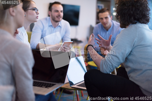 Image of Startup Business Team At A Meeting at modern office building