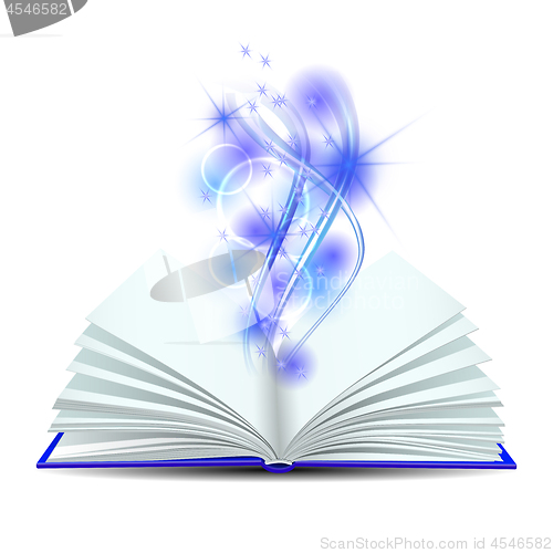 Image of Open book with magic light