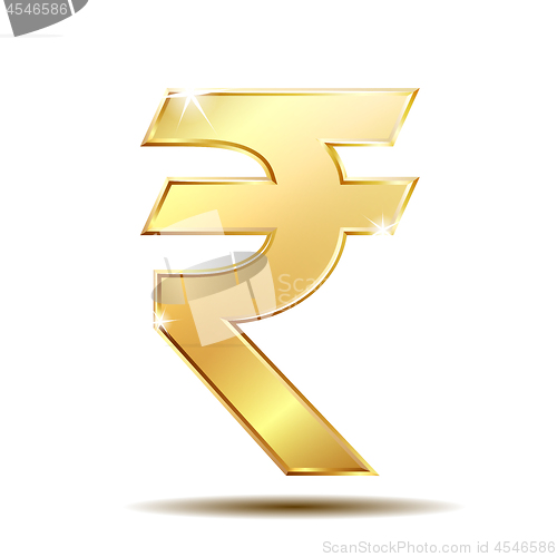 Image of Golden Rupee Currency Icon Isolated on white