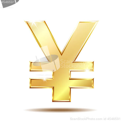 Image of Shiny golden yen currency symbol