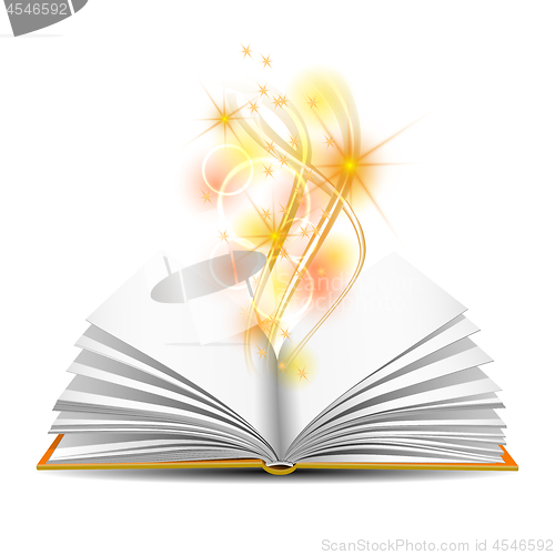 Image of Open book with magic light