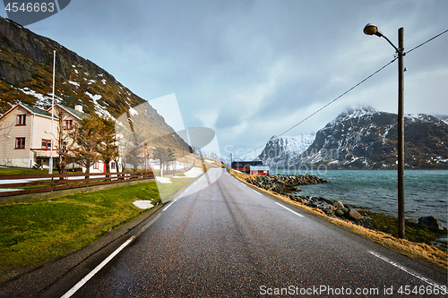 Image of Road in Norway along the fjord