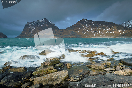 Image of Rocky coast of fjord in Norway