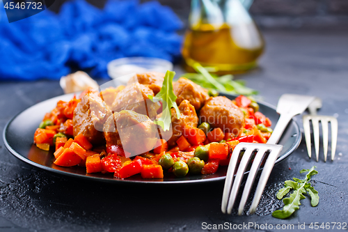 Image of vegetables with meatballs