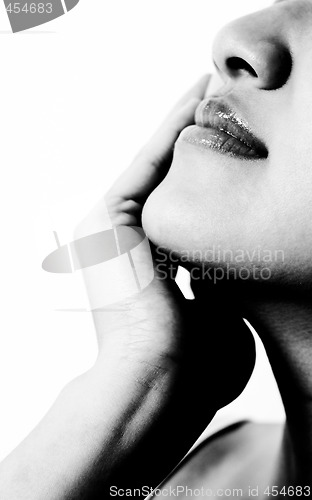 Image of Beautiful face in black and white