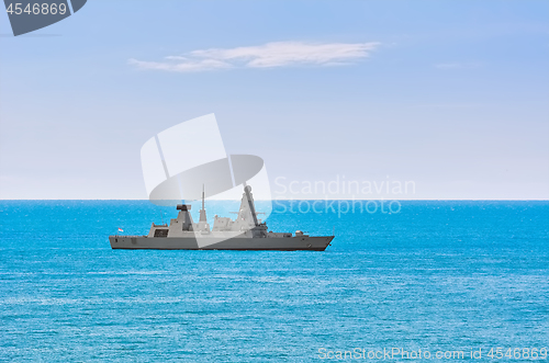 Image of Air-defence Destroyer in the Sea