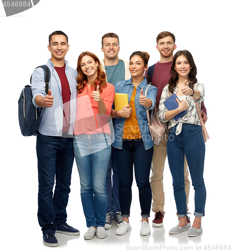 Image of group of smiling students showing thumbs up