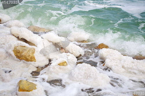 Image of Salted rocks on the Dead Sea