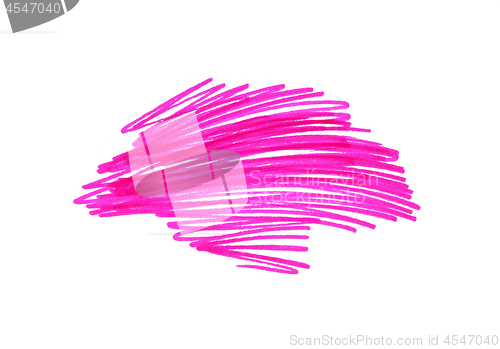 Image of Abstract bright pink free hand drawn texture on white 