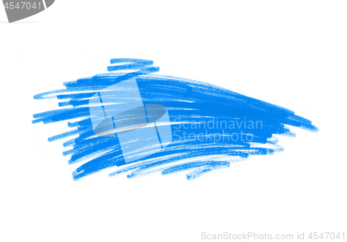 Image of Abstract bright blue free hand drawn texture on white 