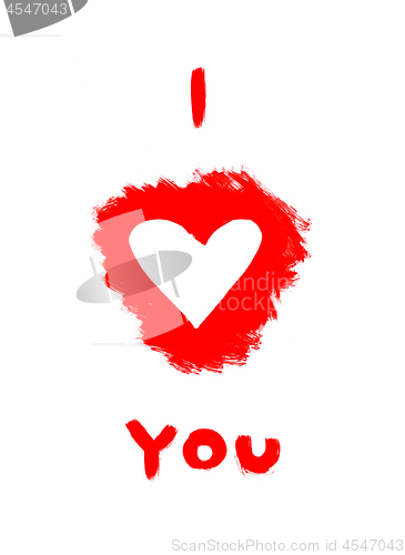 Image of Inscription I Love You with an abstract heart