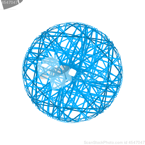 Image of Abstract sphere from blue lines 