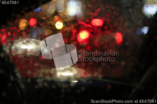 Image of Blurred abstract background, lights of night city