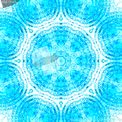 Image of Abstract blue and white concentric pattern