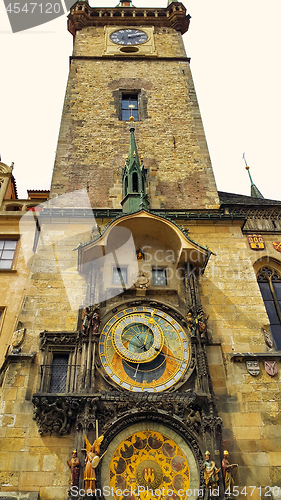 Image of Old Town Hall Tower with Astronomical Clock in Prague