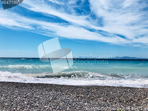 Image of Beautiful view of Aegean sea coastline 