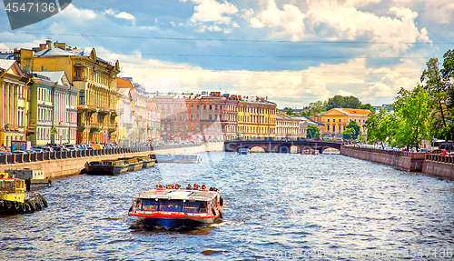 Image of Panoramic view of Fontanka river, St.Petersburg, Russia