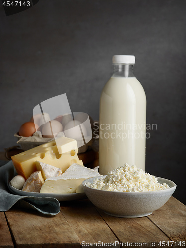 Image of milk and various dairy products