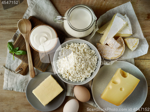 Image of various dairy products