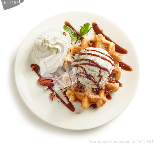 Image of belgian waffle dessert