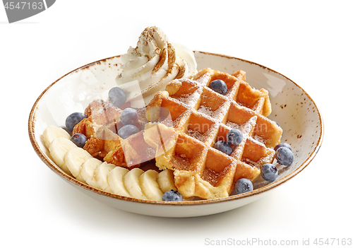 Image of belgian waffle dessert