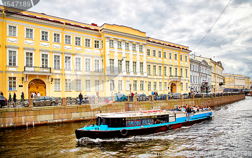 Image of panoramic view of Moyka river, St.Petersburg, Russia