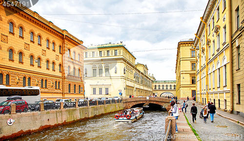 Image of panoramic view of Moyka river, St.Petersburg, Russia