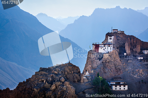 Image of Dhankar gompa. Spiti valley, Himachal Pradesh, India