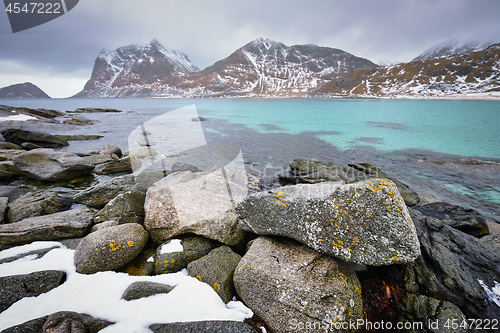 Image of Rocky coast of fjord in Norway