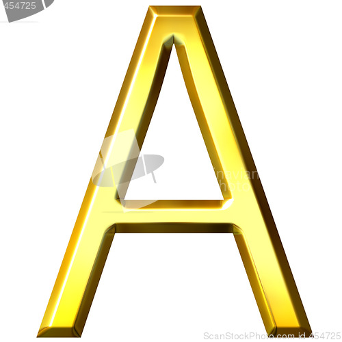 Image of 3D Golden Letter A