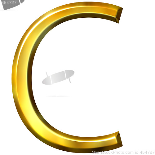 Image of 3D Golden Letter C