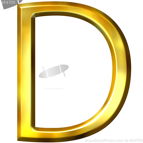 Image of 3D Golden Letter D