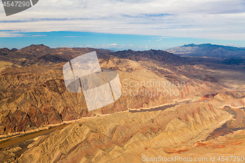 Image of view of grand canyon cliffs and colorado river