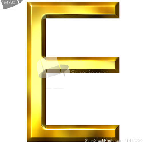 Image of 3D Golden Letter E