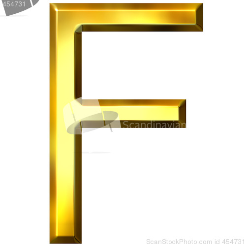 Image of 3D Golden Letter F