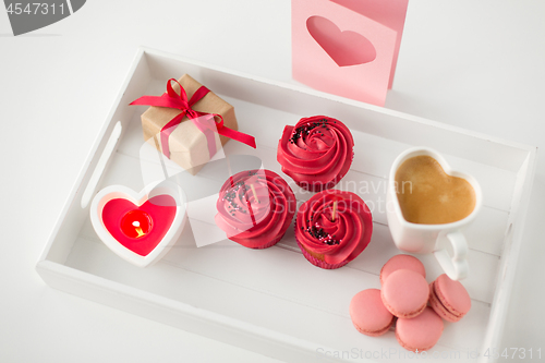 Image of close up of red sweets for valentines day