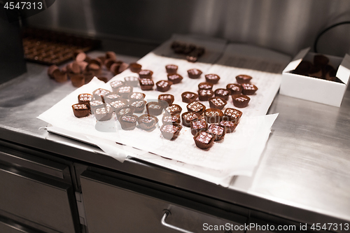 Image of chocolate candies at confectionery shop
