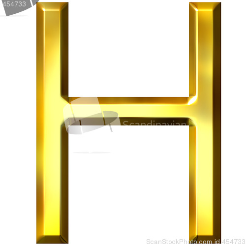 Image of 3D Golden Letter H