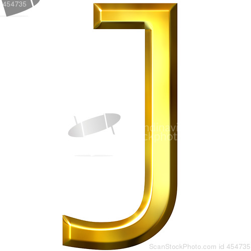 Image of 3D Golden Letter J
